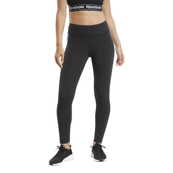 Sportinės tamprės moterims Reebok te linear logo, juodos kaina ir informacija | Sportinė apranga moterims | pigu.lt