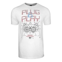 Marškinėliai vyrams Monotox Plug&Play, balti kaina ir informacija | Vyriški marškinėliai | pigu.lt