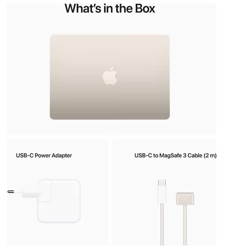 Apple MacBook Air 13” Apple M2 8/256GB Starlight INT MLY13ZE/A kaina ir informacija | Nešiojami kompiuteriai | pigu.lt