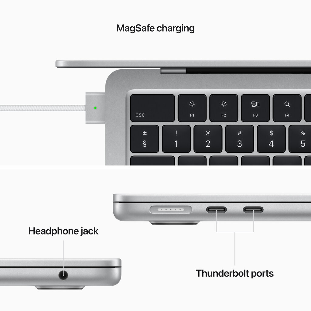 MacBook Air 13” Apple M2 8C CPU, 10C GPU/8GB/512GB SSD/Silver/INT - MLY03ZE/A цена и информация | Nešiojami kompiuteriai | pigu.lt