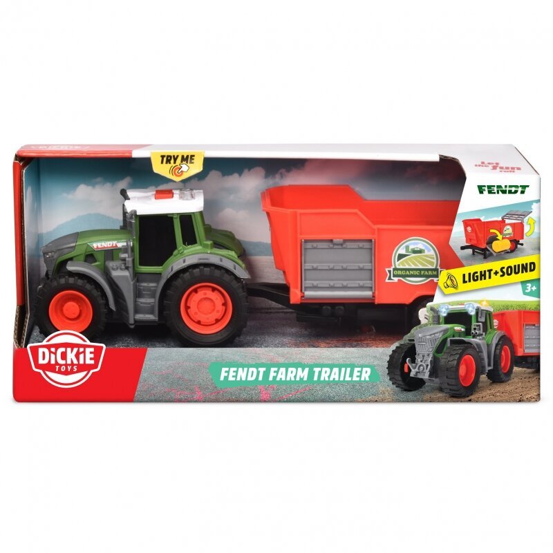 Traktorius su priekaba Dickie Farm 3734001, 28cm цена и информация | Žaislai berniukams | pigu.lt