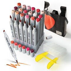 Dvipusiai markeriai - flomasteriai ARRTX Oros, 24 spalvų, raudono atspalvio kaina ir informacija | Piešimo, tapybos, lipdymo reikmenys | pigu.lt