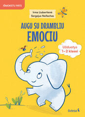Socialinio, emocinio ir sveikos gyvensenos ugdymo užduotys Augu su drambliu Emociu 1–2 klasei kaina ir informacija | Pratybų sąsiuviniai | pigu.lt