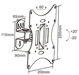 настенное крепление 23-43" черный lcd-uch0041 цена и информация | Кронштейны и крепления для телевизоров | pigu.lt