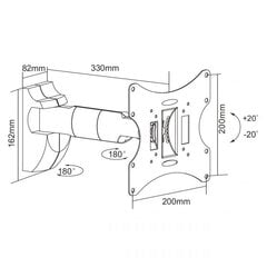 Cabletech T0042A 23-43” kaina ir informacija | Televizorių laikikliai, tvirtinimai | pigu.lt