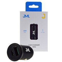 Автомобильное зарядное устройство JML CC-103 Quick Charge 3.0 / PD / USB-C / USB / 3А / 24 Вт черный цена и информация | Зарядные устройства для телефонов | pigu.lt