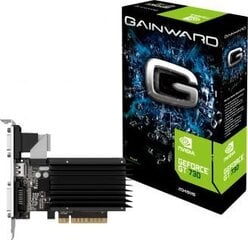 Gainward GeForce GT 730 SilentFX 2GB DDR3 (64 bit) VGA, DVI, HDMI (426018336-3224) цена и информация | Видеокарты (GPU) | pigu.lt
