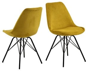 Набор из 2 обеденных стульев Eris, желтый цвет цена и информация | Стулья для кухни и столовой | pigu.lt