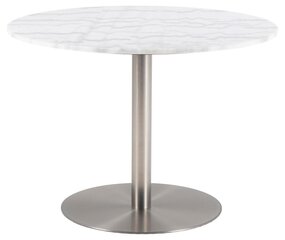Стол Corby, белый/серебристый цвет цена и информация | Кухонные и обеденные столы | pigu.lt