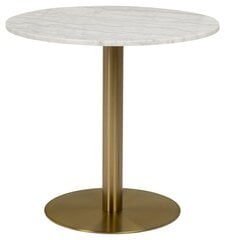 Стол Corby, белый/золотой цвет цена и информация | Кухонные и обеденные столы | pigu.lt