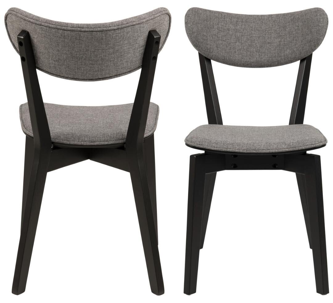 2-jų valgomojo kėdžių komplektas Roxby, pilkas/juodas kaina ir informacija | Virtuvės ir valgomojo kėdės | pigu.lt