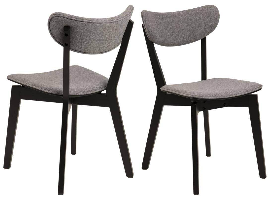 2-jų valgomojo kėdžių komplektas Roxby, pilkas/juodas kaina ir informacija | Virtuvės ir valgomojo kėdės | pigu.lt