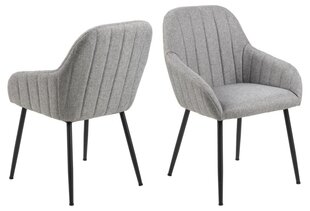 2-jų valgomojo kėdžių komplektas Trudy, pilkas kaina ir informacija | Virtuvės ir valgomojo kėdės | pigu.lt