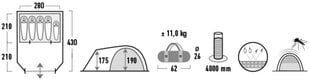 Palapinė High Peak Santiago 5, pilka kaina ir informacija | High Peak Sportas, laisvalaikis, turizmas | pigu.lt