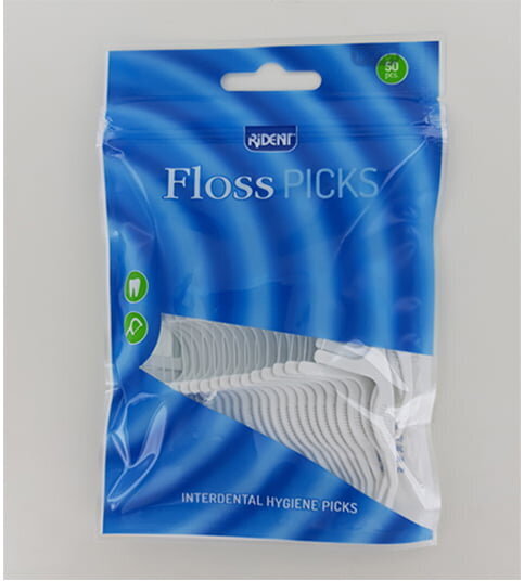 Dantų krapštukai su siūlu Rident Floss Picks, 50 vnt. kaina ir informacija | Dantų šepetėliai, pastos | pigu.lt