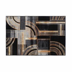 Kilimas DKD Home Decor Juoda Auksinis Šiuolaikiškas Geometrinis (160 x 230 x 0,4 cm) kaina ir informacija | Kilimai | pigu.lt