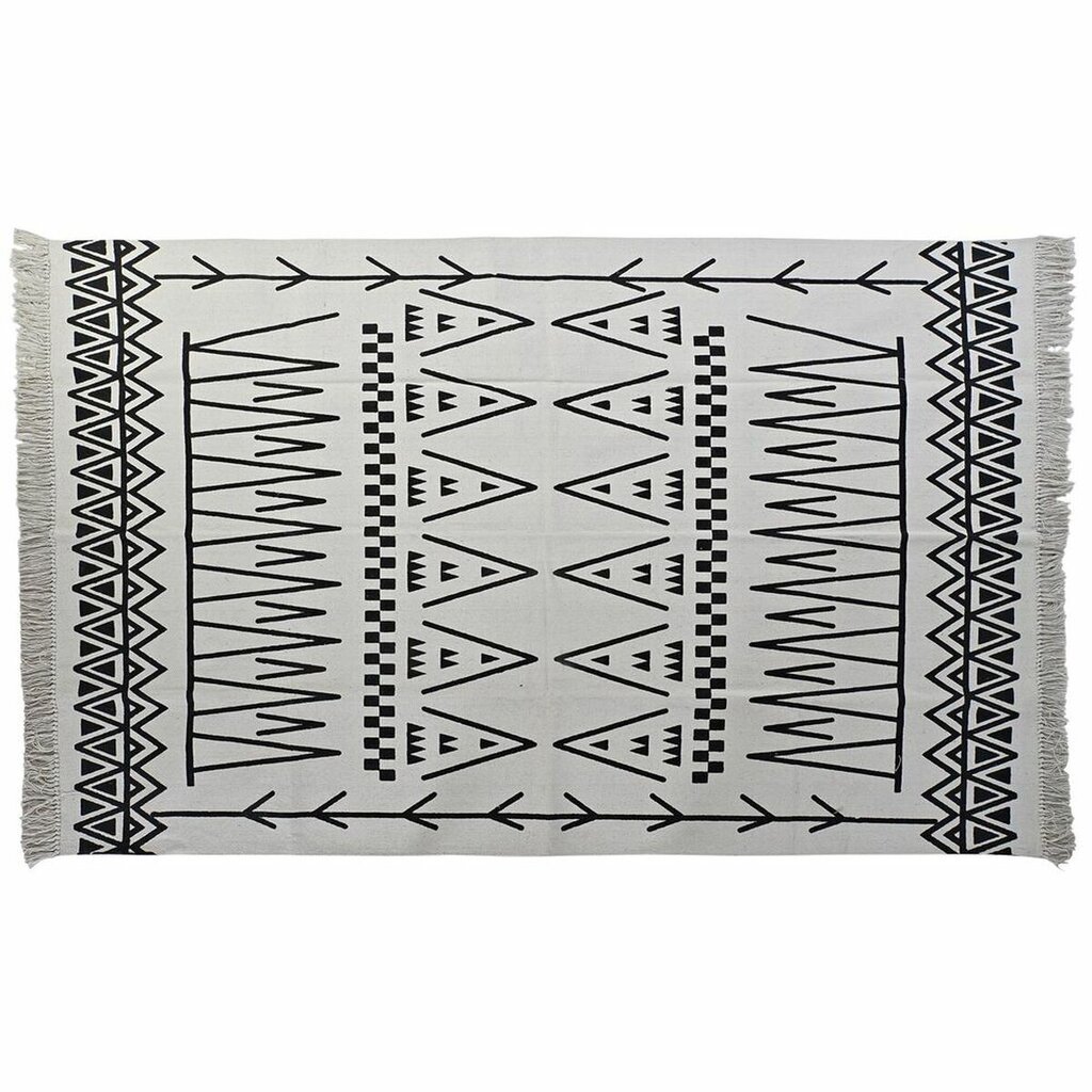 Kilimas DKD Home Decor 160 x 250 x 0,7 cm Juoda Poliesteris Balta Ikat Boho kaina ir informacija | Kilimai | pigu.lt