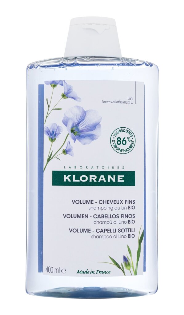 Plaukų šampūnas su linų pluoštu Klorane, 400 ml kaina ir informacija | Šampūnai | pigu.lt
