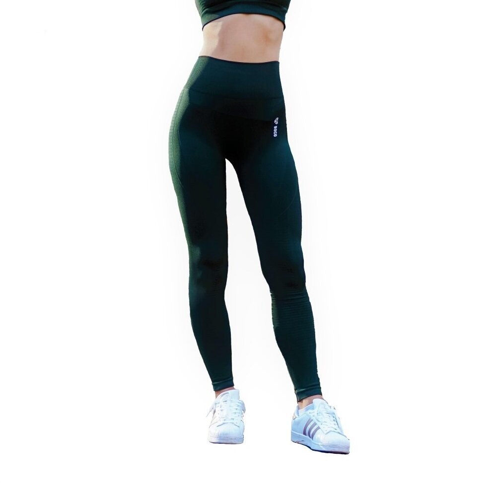 Sportinės tamprės moterims Boco Wear Bottle Green Cropped BW017, žalios kaina ir informacija | Sportinė apranga moterims | pigu.lt