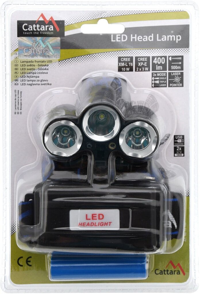 Cattara LED žibintuvėlis ant galvos kaina ir informacija | Žibintuvėliai, prožektoriai | pigu.lt