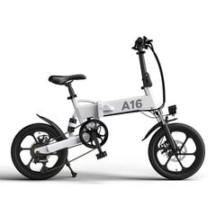 Elektrinis dviratis ADO A16+ 16", baltas kaina ir informacija | Elektriniai dviračiai | pigu.lt