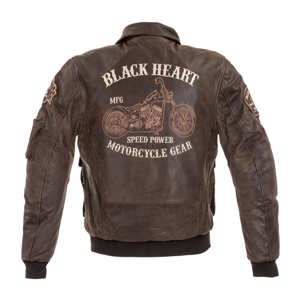 Vyriškas odinis švarkas W-TEC Black Heart Bomber - Vintage Brown 6XL kaina ir informacija | Moto striukės | pigu.lt