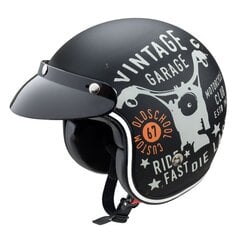 Motociklininko šalmas W-TEC Café Racer - Vintage Garage L(59-60) цена и информация | Шлемы для мотоциклистов | pigu.lt