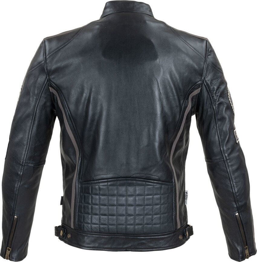 Vyriška odinė striukė W-TEC Makso - Black with Patches 5XL kaina ir informacija | Moto striukės | pigu.lt