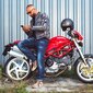 Motociklininko batai W-TEC SmokinJoe - Beige with Red Stripe 44 kaina ir informacija | Moto batai | pigu.lt