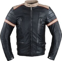Vyriška odinė striukė W-TEC Hellsto - Black with Beige and Orange Stripe S цена и информация | Мотоциклетные куртки | pigu.lt