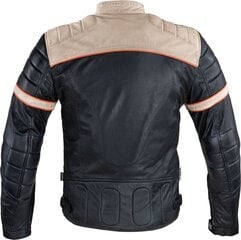 Vyriška odinė striukė W-TEC Hellsto - Black with Beige and Orange Stripe L kaina ir informacija | Moto striukės | pigu.lt