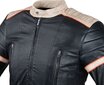 Vyriška odinė striukė W-TEC Hellsto - Black with Beige and Orange Stripe XXL kaina ir informacija | Moto striukės | pigu.lt