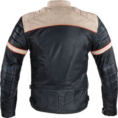 Vyriška odinė striukė W-TEC Hellsto - Black with Beige and Orange Stripe 3XL kaina ir informacija | Moto striukės | pigu.lt