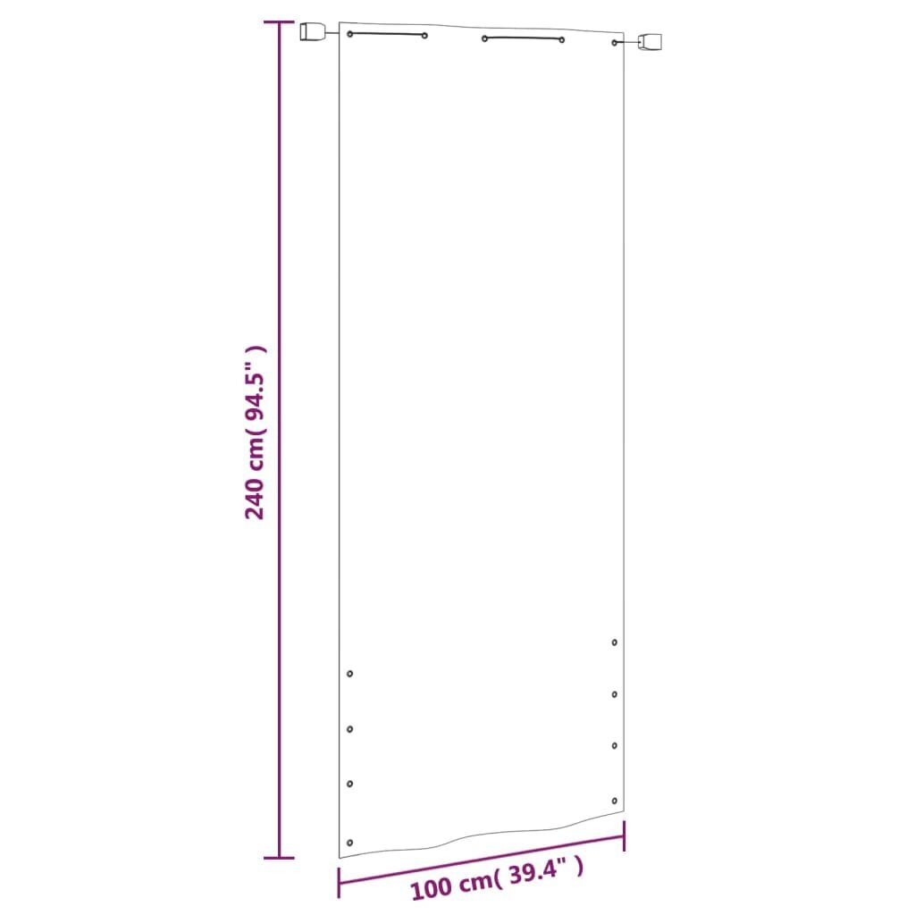 vidaXL Balkono pertvara, šviesiai žalia, 100x240cm, oksfordo audinys kaina ir informacija | Skėčiai, markizės, stovai | pigu.lt