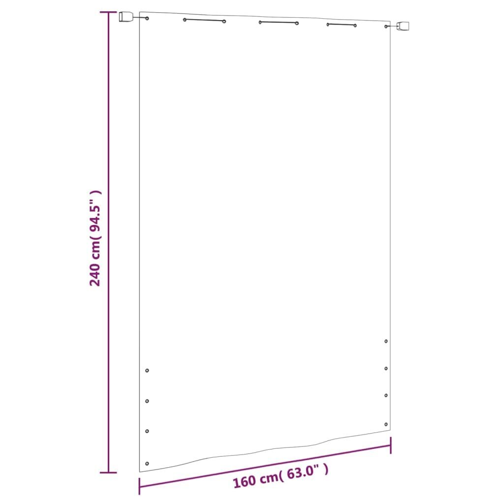 vidaXL Balkono pertvara, šviesiai žalia, 160x240cm, oksfordo audinys kaina ir informacija | Skėčiai, markizės, stovai | pigu.lt