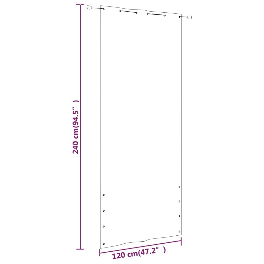 vidaXL Balkono pertvara, terakota spalvos, 120x240cm, oksfordo audinys kaina ir informacija | Skėčiai, markizės, stovai | pigu.lt