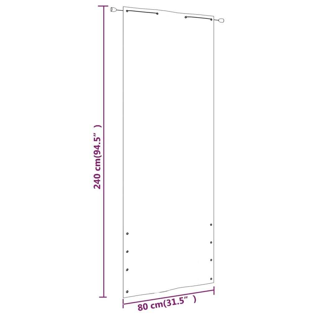 vidaXL Balkono pertvara, mėlynos spalvos, 80x240cm, oksfordo audinys kaina ir informacija | Skėčiai, markizės, stovai | pigu.lt