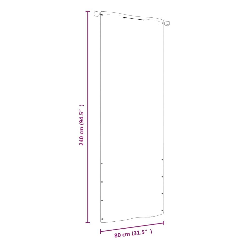 vidaXL Balkono pertvara, raudonos spalvos, 80x240cm, oksfordo audinys kaina ir informacija | Skėčiai, markizės, stovai | pigu.lt