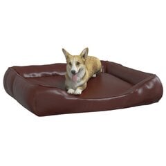 vidaXL guolis šunims, rudos spalvos, 105x80x25cm, dirbtinė oda kaina ir informacija | Guoliai, pagalvėlės | pigu.lt
