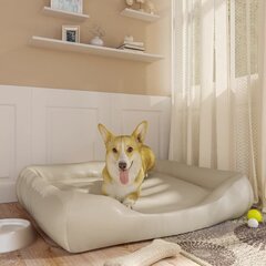 vidaXL guolis šunims, smėlio spalvos, 105x80x25cm, dirbtinė oda kaina ir informacija | Guoliai, pagalvėlės | pigu.lt