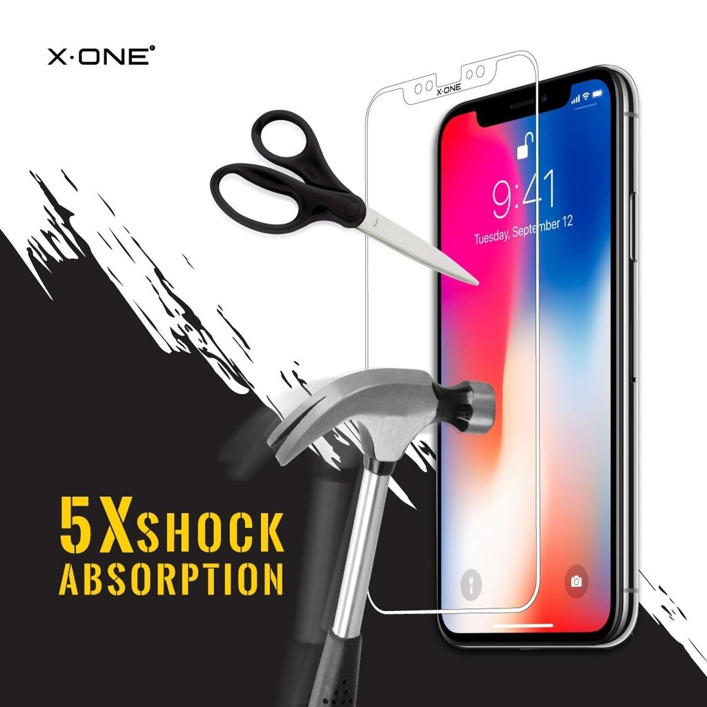 Apsauginis stiklas X-ONE Extreme Shock, skirtas iPhone 7/8 цена и информация | Apsauginės plėvelės telefonams | pigu.lt