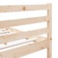 vidaXL Lovos rėmas, 135x190cm, medienos masyvas, dvivietis kaina ir informacija | Lovos | pigu.lt
