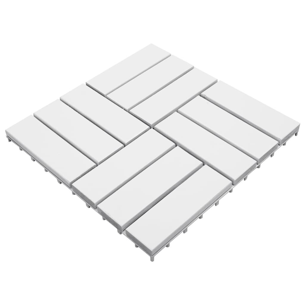 vidaXL Terasos plytelės, 20vnt., baltos, 30x30cm, akacijos masyvas цена и информация | Terasos grindys | pigu.lt