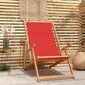 Sulankstoma paplūdimio kėdė, raudona, tikmedžio masyvas kaina ir informacija | Lauko kėdės, foteliai, pufai | pigu.lt