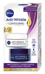 Dovanų rinkinys Nivea brandžiai odai 65+ Anti-Wrinkle: Dieninis kremas 65+ SPF 30, 50 ml + Naktinis kremas 65+ Anti-Wrinkle + Contouring, 50 ml kaina ir informacija | Veido kremai | pigu.lt