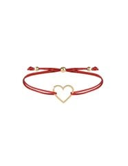 Troli Браслет на шнурке с красным/золотым сердцем цена и информация | Женские браслеты | pigu.lt
