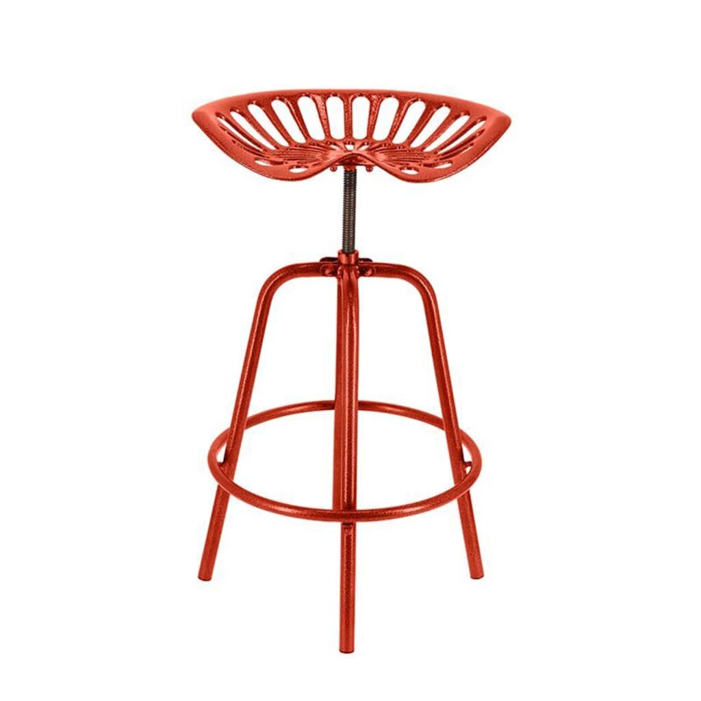 Esschert Design Baro kėdė, raudona, traktoriaus sėdynės dizaino kaina ir informacija | Virtuvės ir valgomojo kėdės | pigu.lt
