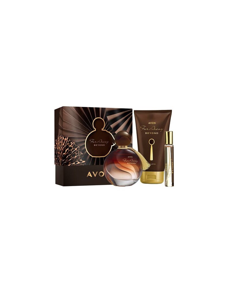 Rinkinys Avon Far Away Beyond moterims: kvapusis vanduo EDP, 50ml + 10 ml + kūno losjonas, 150ml kaina ir informacija | Kvepalai moterims | pigu.lt