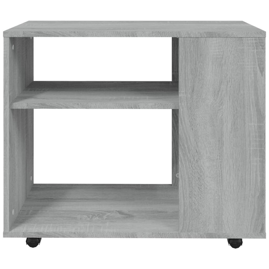vidaXL Šoninis staliukas, pilkas ąžuolo, 70x35x55cm, apdirbta mediena kaina ir informacija | Kavos staliukai | pigu.lt