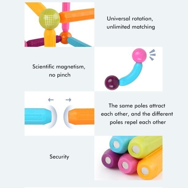 Magnetinis konstruktorius, didelės detalės 28 vnt. цена и информация | Konstruktoriai ir kaladėlės | pigu.lt